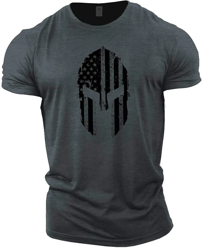 Herren Gym Fitness Viking Tattoo 3D T-Shirt Rundhals Unisex Streetwear
