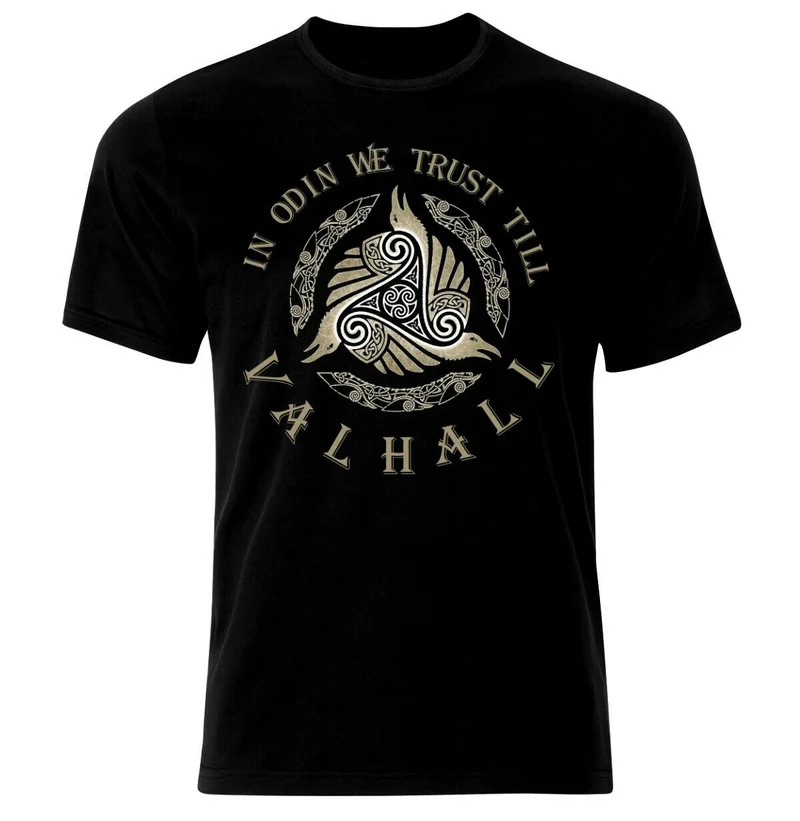 Herren Gym Fitness Viking Tattoo 3D T-Shirt Rundhals Unisex Streetwear