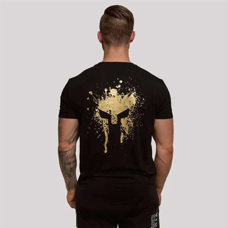 Herren Gym Fitness Viking Tattoo 3D T-Shirt Rundhals Unisex Streetwear