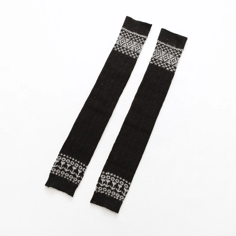 Damen Lange Socken Beinwärmer Stulpen Beinlinge Häkeln Kniestrümpfe Overknees
