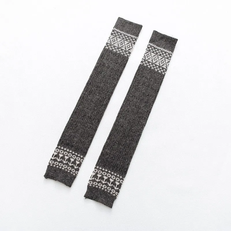 Damen Lange Socken Beinwärmer Stulpen Beinlinge Häkeln Kniestrümpfe Overknees