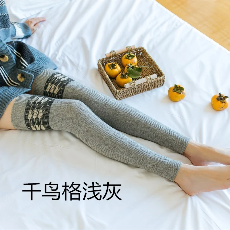 Damen Lange Socken Beinwärmer Stulpen Beinlinge Häkeln Kniestrümpfe Overknees