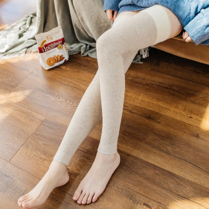 Damen Lange Socken Beinwärmer Stulpen Beinlinge Häkeln Kniestrümpfe Overknees