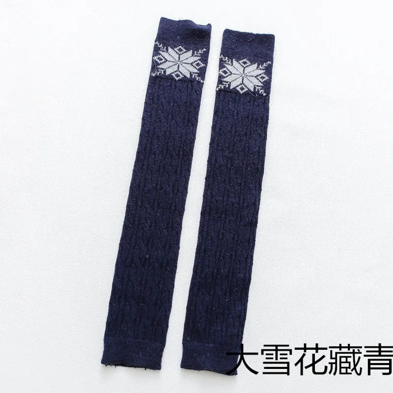 Damen Lange Socken Beinwärmer Stulpen Beinlinge Häkeln Kniestrümpfe Overknees
