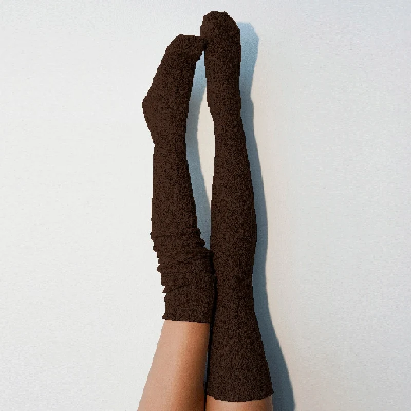 Damen Lange Socken Beinwärmer Stulpen Beinlinge Häkeln Kniestrümpfe Overknees