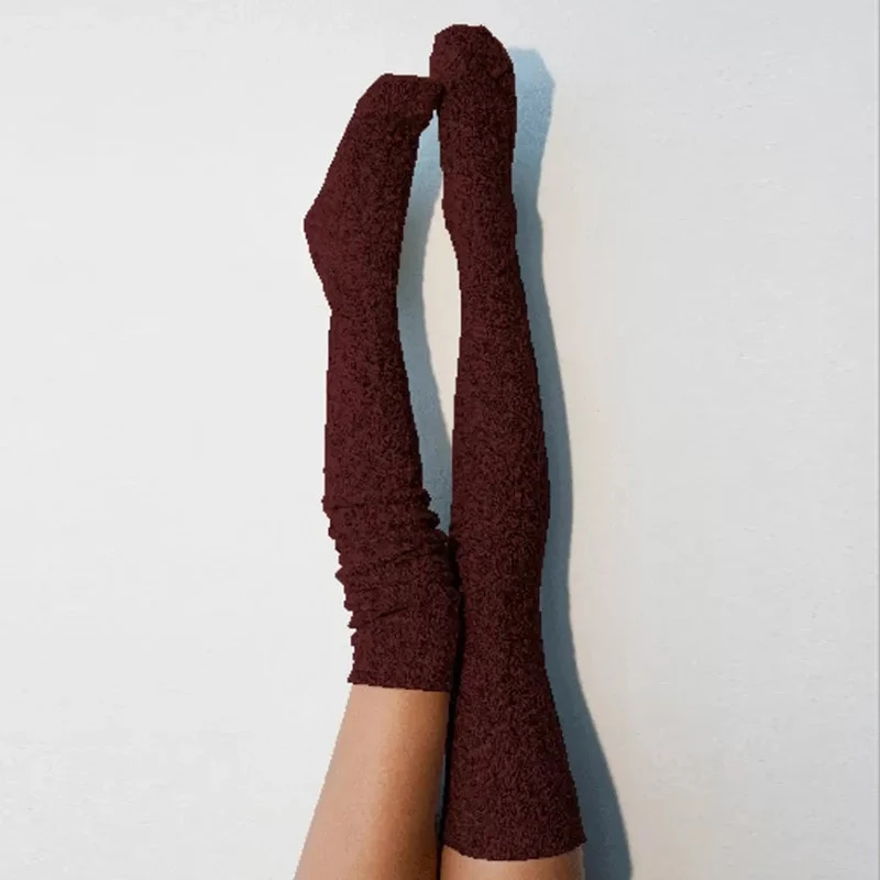 Damen Lange Socken Beinwärmer Stulpen Beinlinge Häkeln Kniestrümpfe Overknees