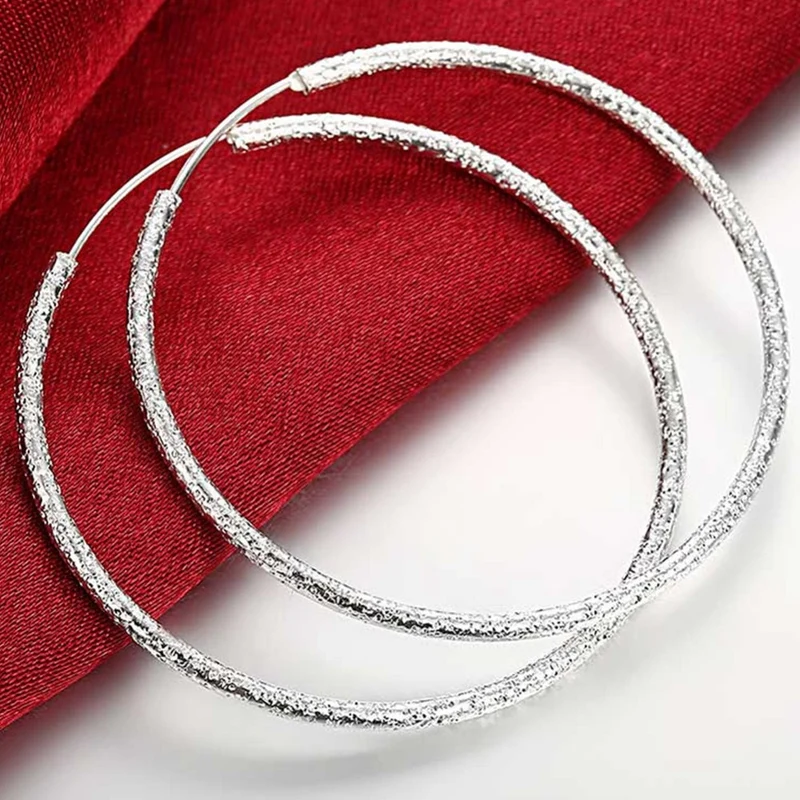 1 Paar Creolen aus 925 Sterling Silber Ohrringe Zirkonia Ohrstecker NEU