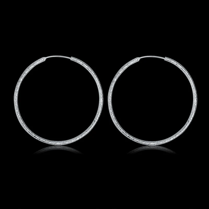 1 Paar Creolen aus 925 Sterling Silber Ohrringe Zirkonia Ohrstecker NEU
