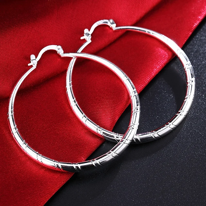 1 Paar Creolen aus 925 Sterling Silber Ohrringe Zirkonia Ohrstecker NEU