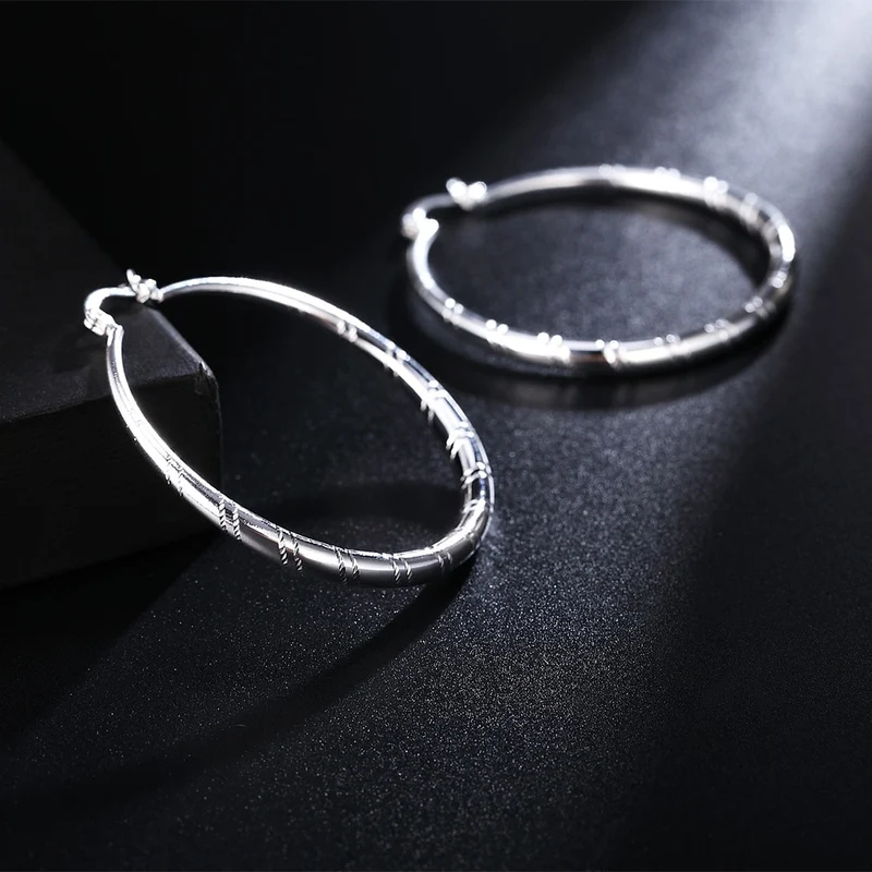 1 Paar Creolen aus 925 Sterling Silber Ohrringe Zirkonia Ohrstecker NEU