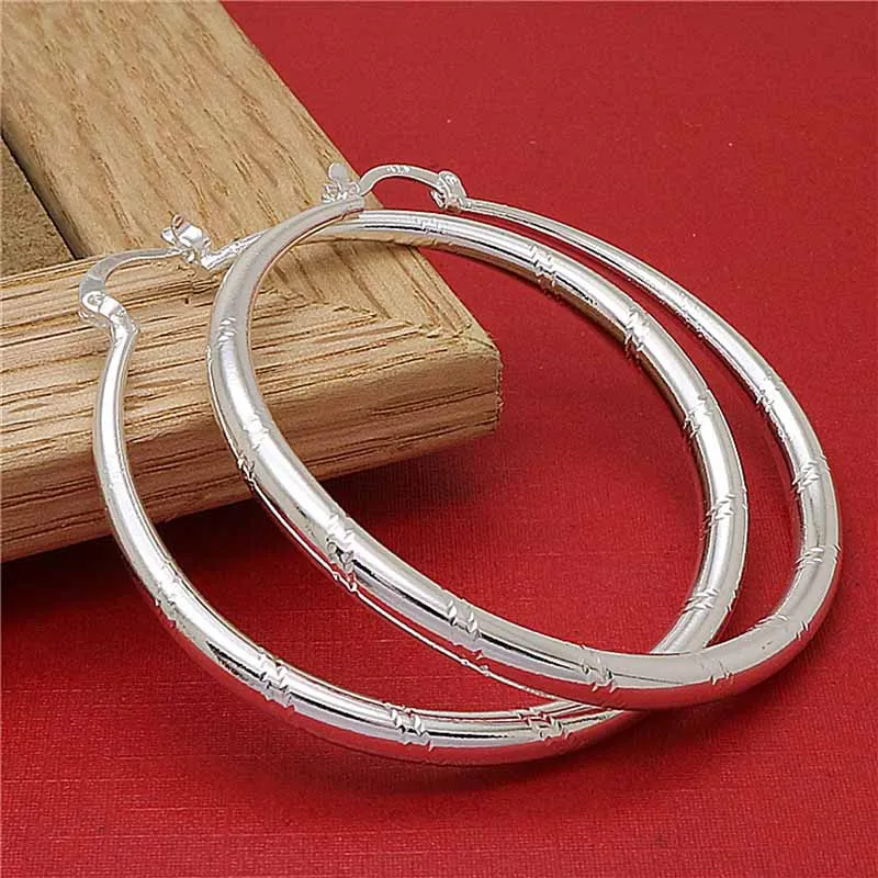 1 Paar Creolen aus 925 Sterling Silber Ohrringe Zirkonia Ohrstecker NEU