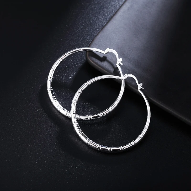 1 Paar Creolen aus 925 Sterling Silber Ohrringe Zirkonia Ohrstecker NEU
