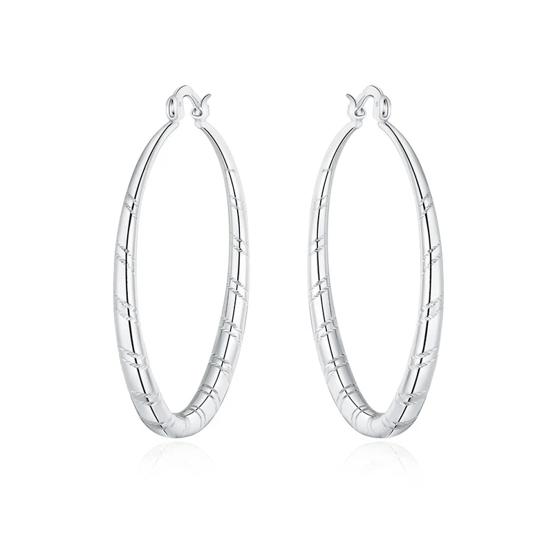1 Paar Creolen aus 925 Sterling Silber Ohrringe Zirkonia Ohrstecker NEU