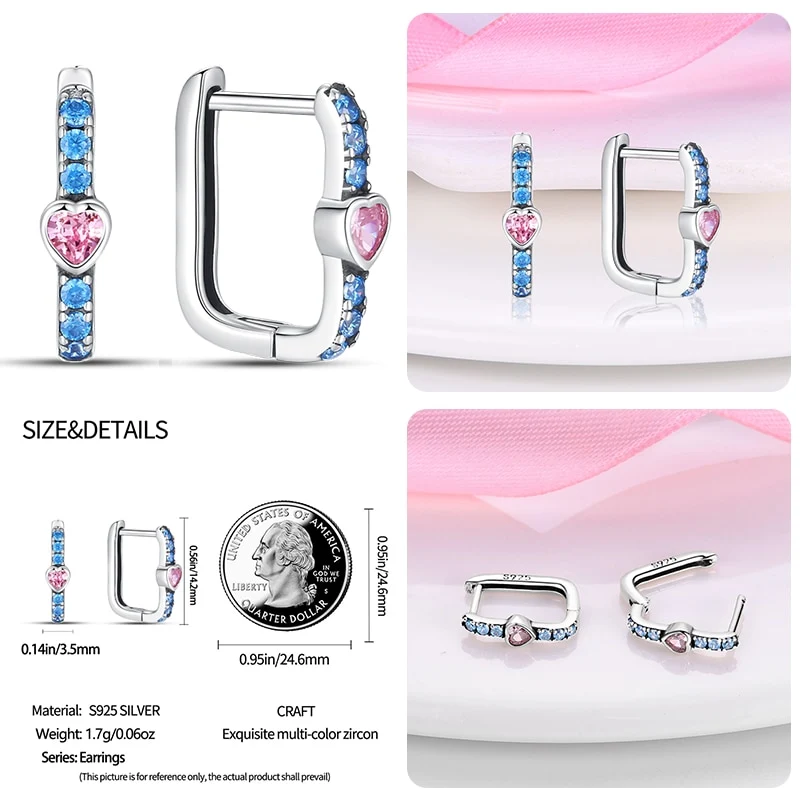 1 Paar Creolen aus 925 Sterling Silber Ohrringe Zirkonia Ohrstecker NEU