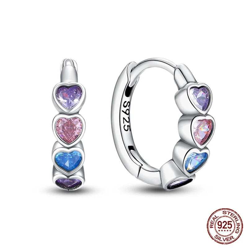 1 Paar Creolen aus 925 Sterling Silber Ohrringe Zirkonia Ohrstecker NEU