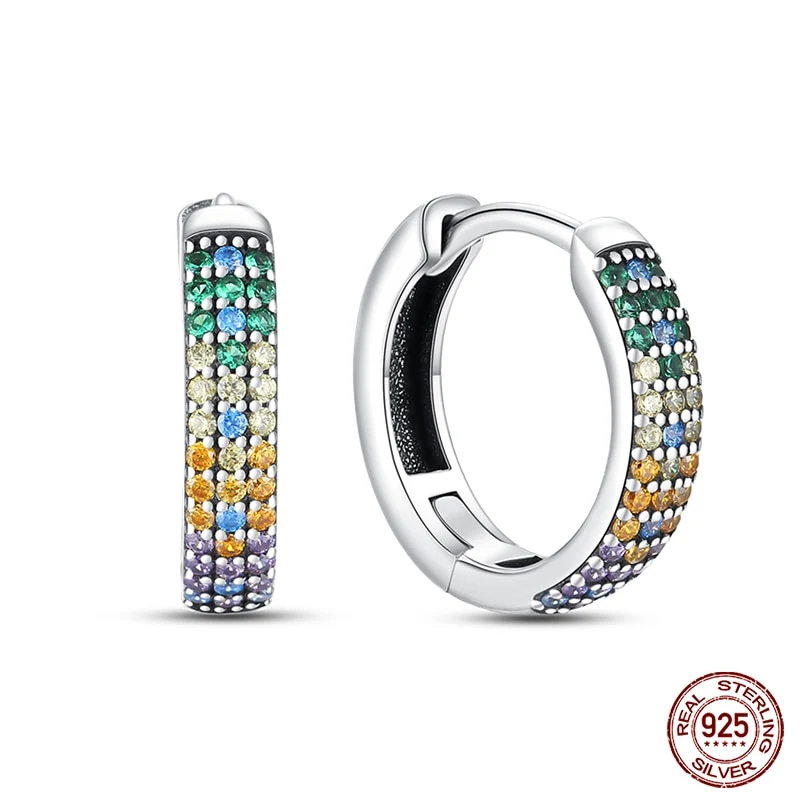1 Paar Creolen aus 925 Sterling Silber Ohrringe Zirkonia Ohrstecker NEU