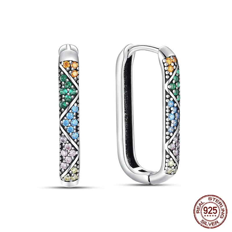 1 Paar Creolen aus 925 Sterling Silber Ohrringe Zirkonia Ohrstecker NEU