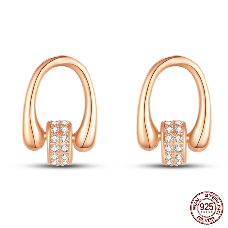 1 Paar Creolen aus 925 Sterling Silber Ohrringe Zirkonia Ohrstecker NEU