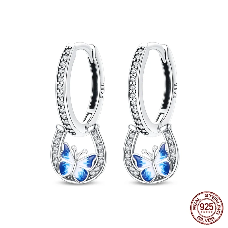 1 Paar Creolen aus 925 Sterling Silber Ohrringe Zirkonia Ohrstecker NEU