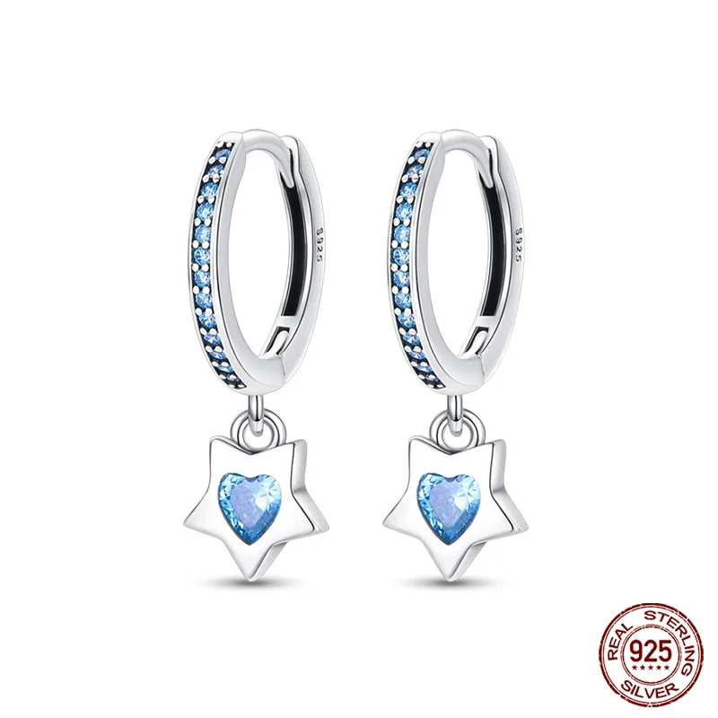 1 Paar Creolen aus 925 Sterling Silber Ohrringe Zirkonia Ohrstecker NEU