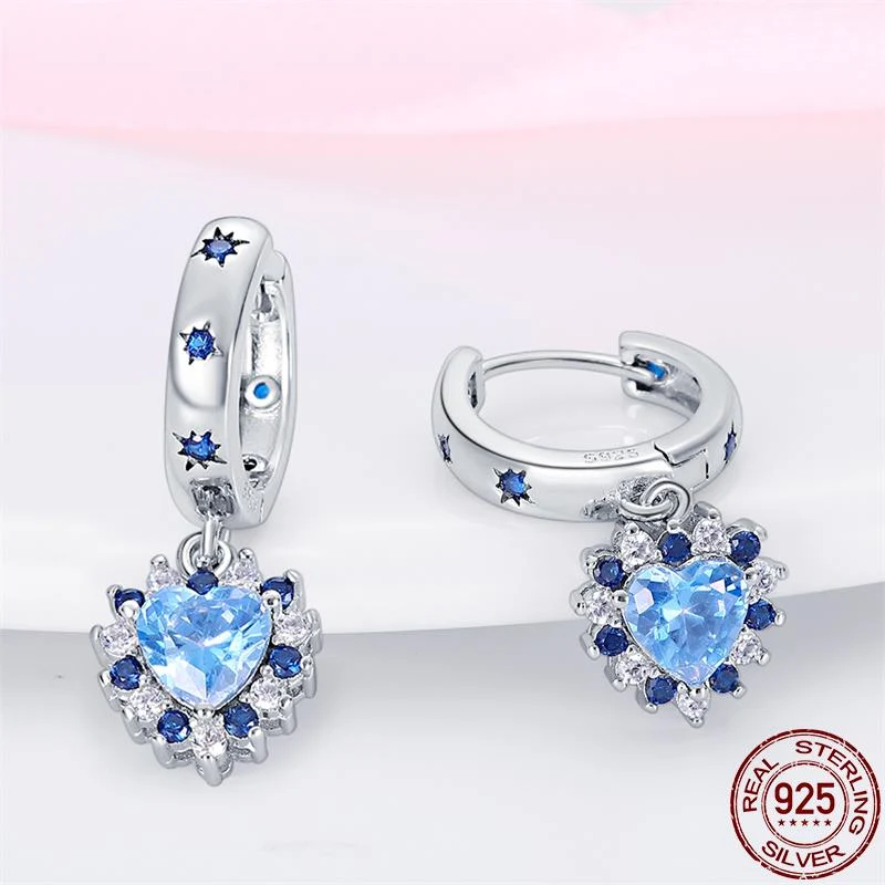1 Paar Creolen aus 925 Sterling Silber Ohrringe Zirkonia Ohrstecker NEU