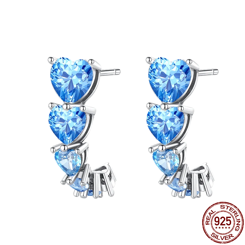 1 Paar Creolen aus 925 Sterling Silber Ohrringe Zirkonia Ohrstecker NEU