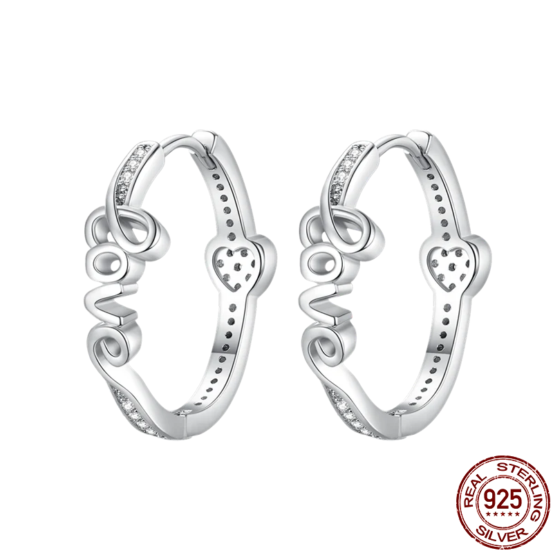 1 Paar Creolen aus 925 Sterling Silber Ohrringe Zirkonia Ohrstecker NEU