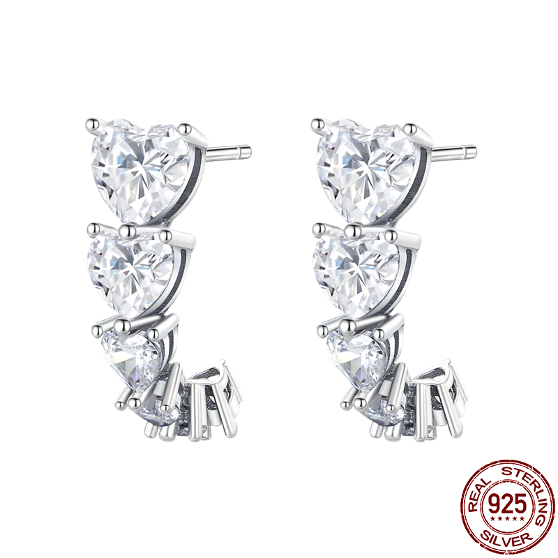 1 Paar Creolen aus 925 Sterling Silber Ohrringe Zirkonia Ohrstecker NEU