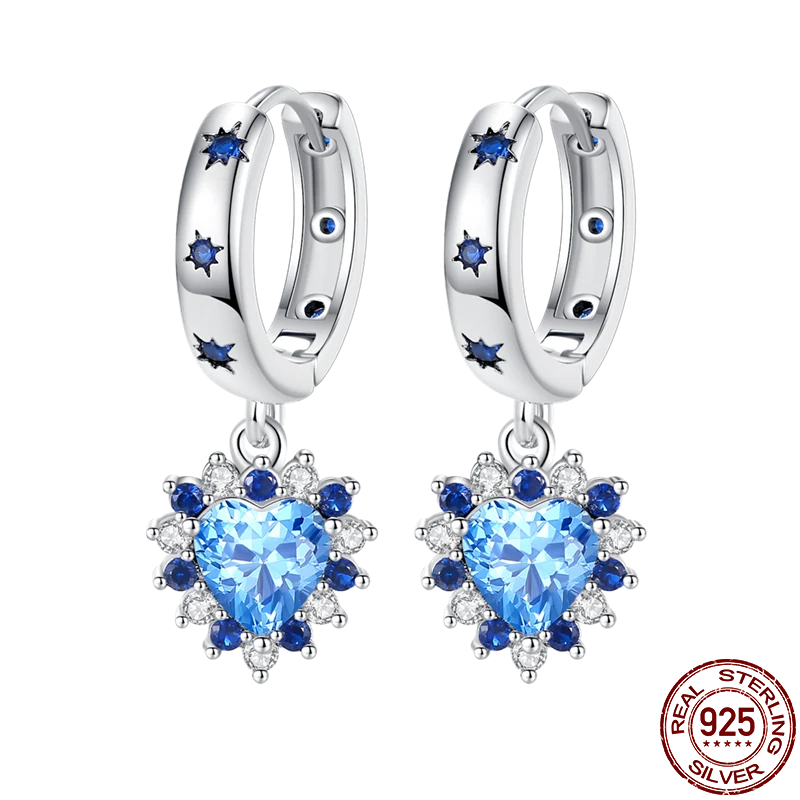 1 Paar Creolen aus 925 Sterling Silber Ohrringe Zirkonia Ohrstecker NEU