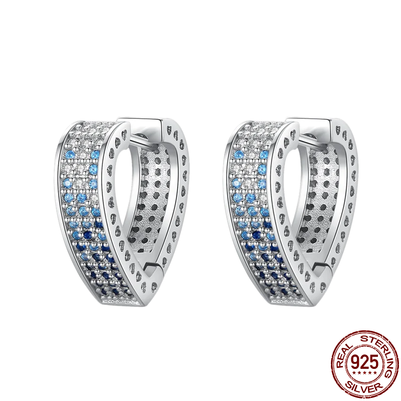 1 Paar Creolen aus 925 Sterling Silber Ohrringe Zirkonia Ohrstecker NEU