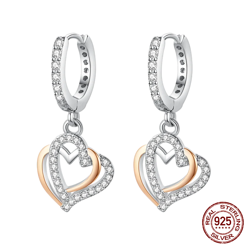 1 Paar Creolen aus 925 Sterling Silber Ohrringe Zirkonia Ohrstecker NEU