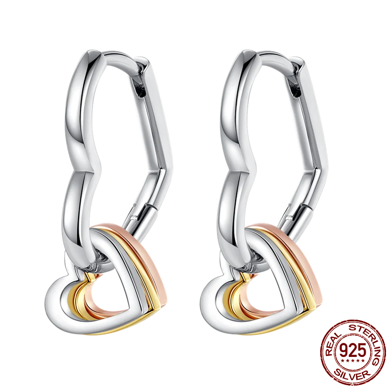 1 Paar Creolen aus 925 Sterling Silber Ohrringe Zirkonia Ohrstecker NEU