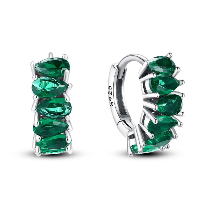 1 Paar Creolen aus 925 Sterling Silber Ohrringe Zirkonia Ohrstecker NEU