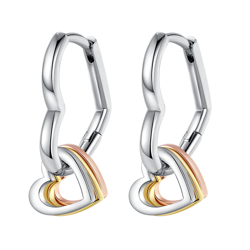 1 Paar Creolen aus 925 Sterling Silber Ohrringe Zirkonia Ohrstecker NEU