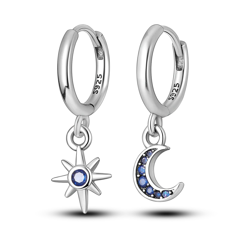 1 Paar Creolen aus 925 Sterling Silber Ohrringe Zirkonia Ohrstecker NEU