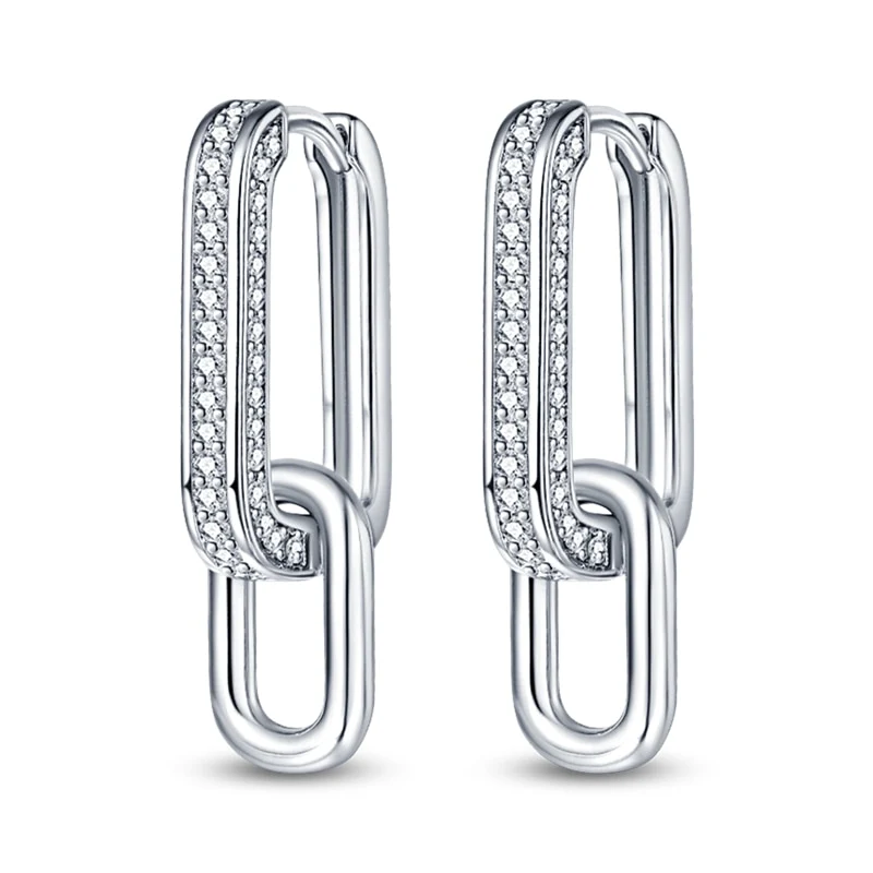 1 Paar Creolen aus 925 Sterling Silber Ohrringe Zirkonia Ohrstecker NEU