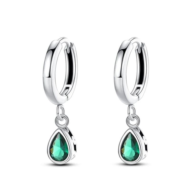 1 Paar Creolen aus 925 Sterling Silber Ohrringe Zirkonia Ohrstecker NEU