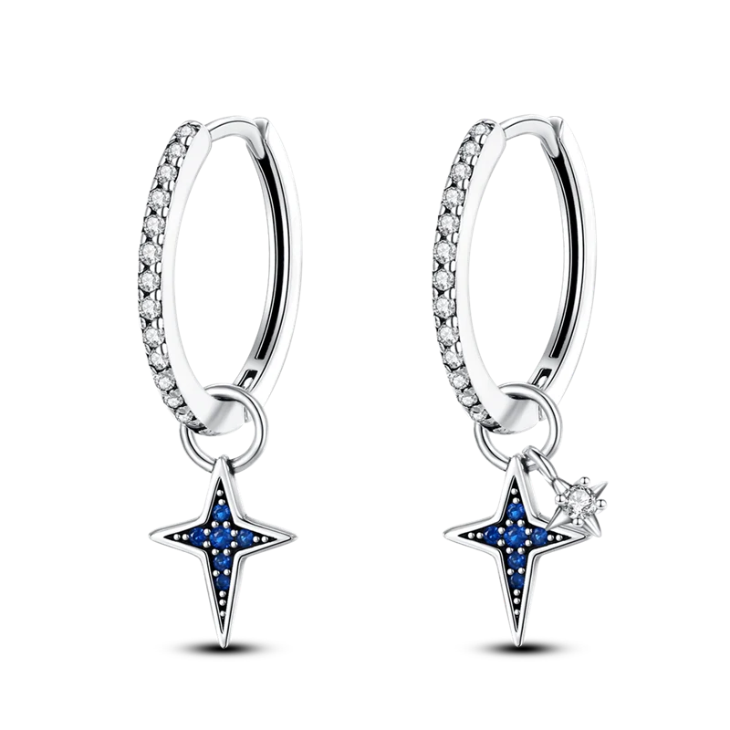 1 Paar Creolen aus 925 Sterling Silber Ohrringe Zirkonia Ohrstecker NEU