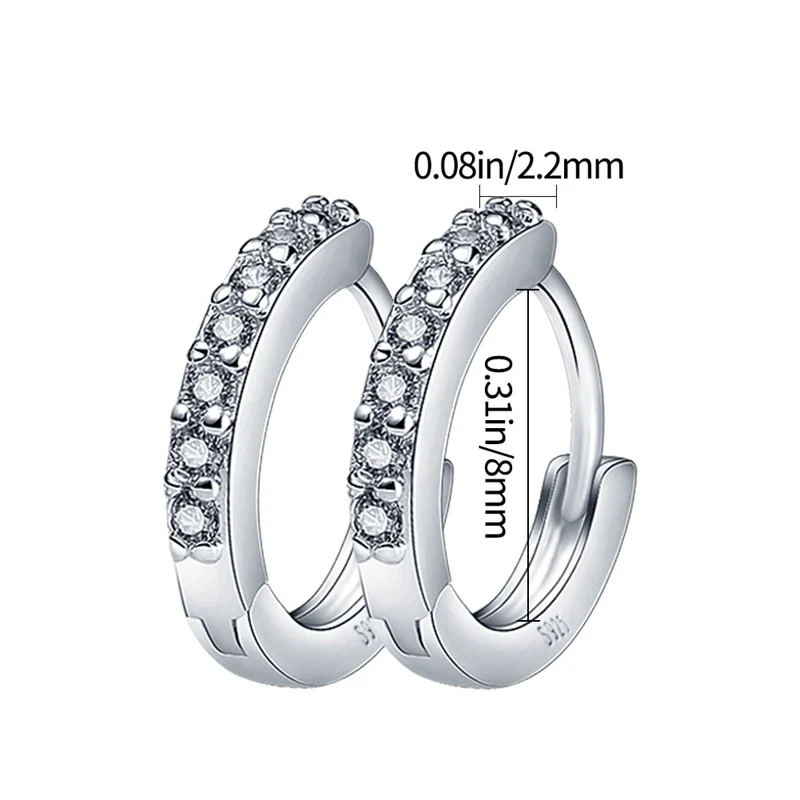 1 Paar Creolen aus 925 Sterling Silber Ohrringe Zirkonia Ohrstecker NEU