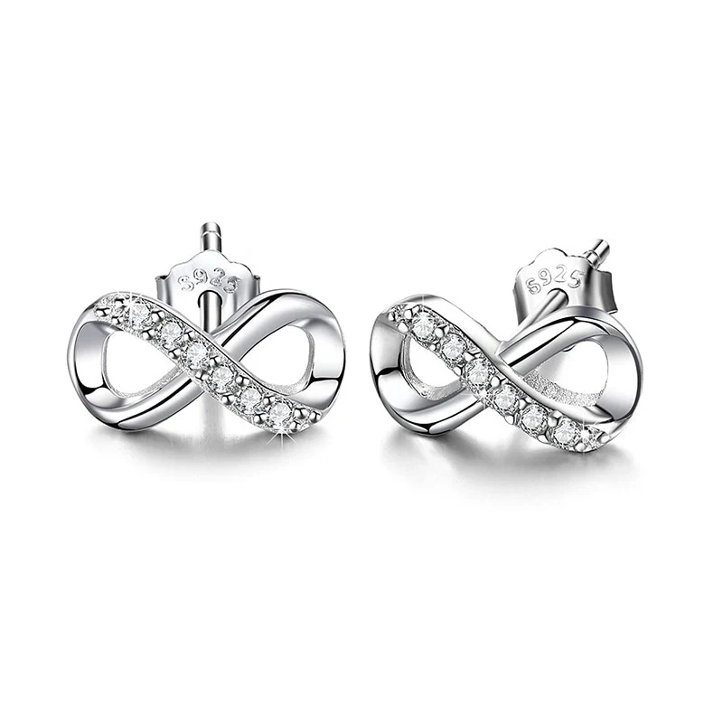 1 Paar Creolen aus 925 Sterling Silber Ohrringe Zirkonia Ohrstecker NEU
