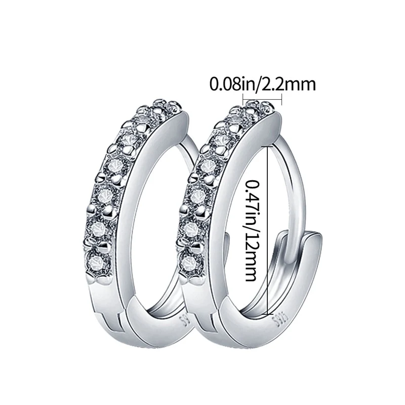 1 Paar Creolen aus 925 Sterling Silber Ohrringe Zirkonia Ohrstecker NEU