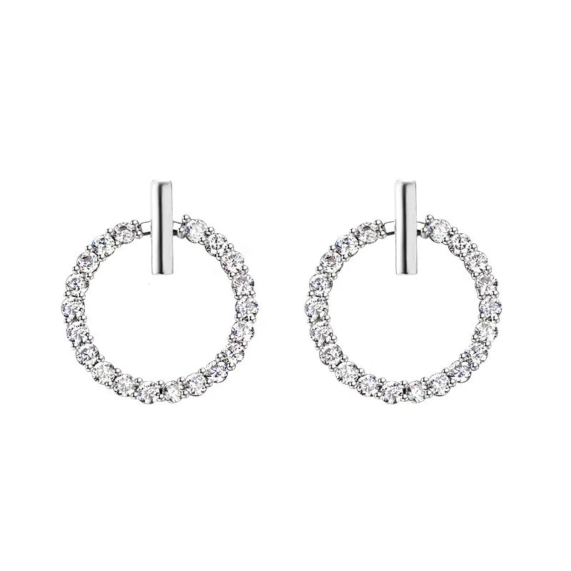 1 Paar Creolen aus 925 Sterling Silber Ohrringe Zirkonia Ohrstecker NEU