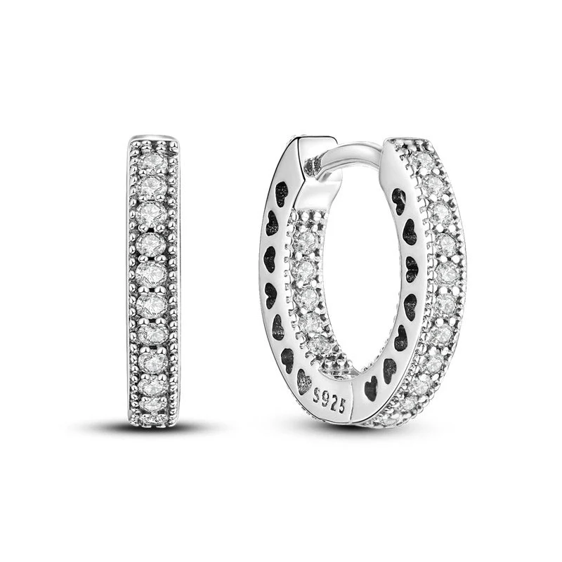 1 Paar Creolen aus 925 Sterling Silber Ohrringe Zirkonia Ohrstecker NEU