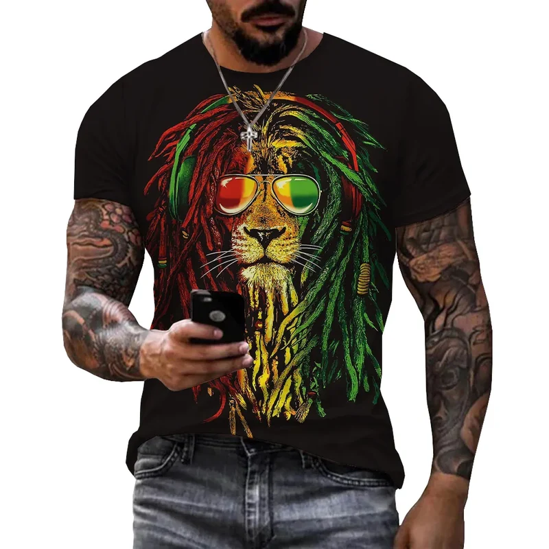 Herren Fashion Vintage 3D T-Shirt Rundhals Unisex Sommer Streetwear