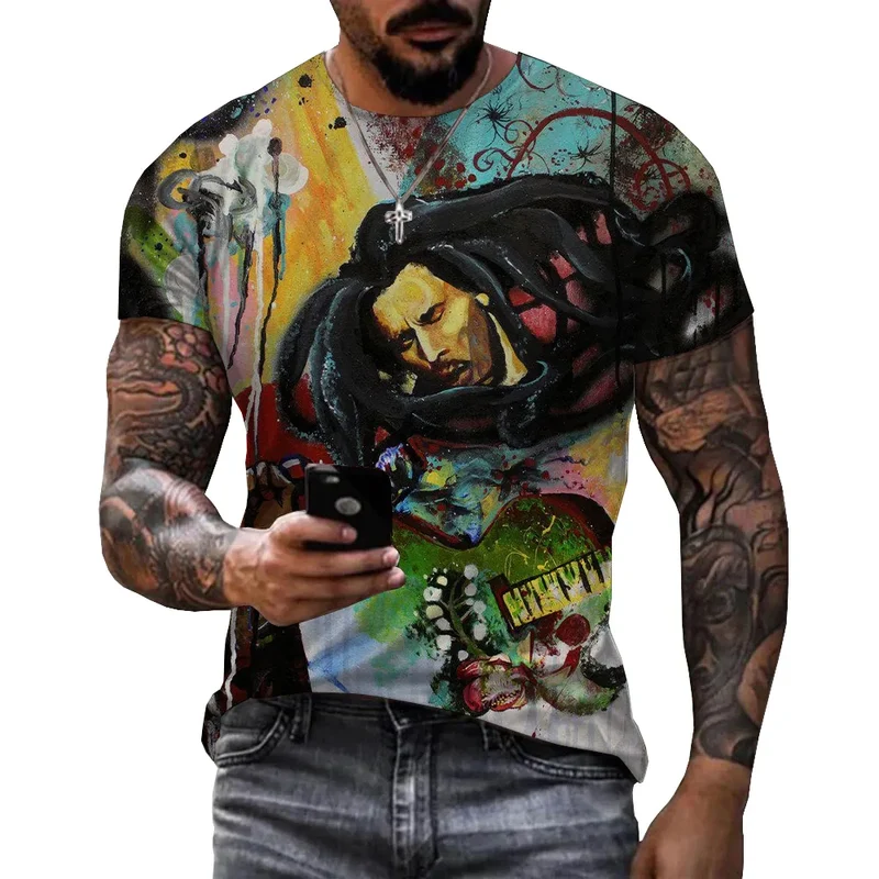 Herren Fashion Vintage 3D T-Shirt Rundhals Unisex Sommer Streetwear