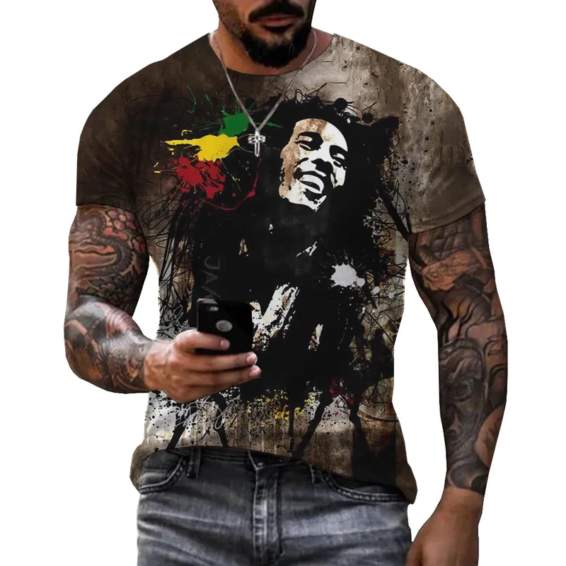 Herren Fashion Vintage 3D T-Shirt Rundhals Unisex Sommer Streetwear