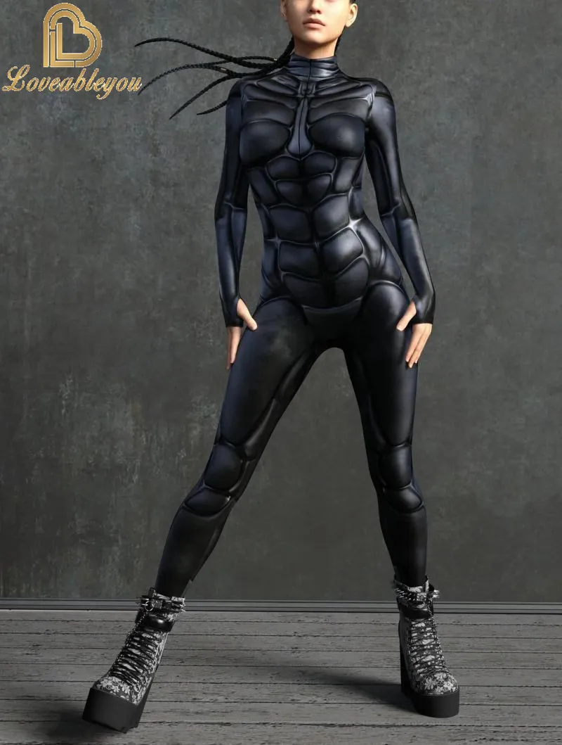 Damen Futuristisches Party Kostüm Overall Jumpsuit Streetwear 3D Print Strampler