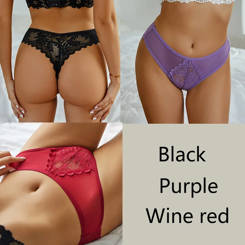 3Stk/set Frauen Spitze Tanga G-String Höschen Sexy Schlüpfer Slip Dessous Unterwäsche