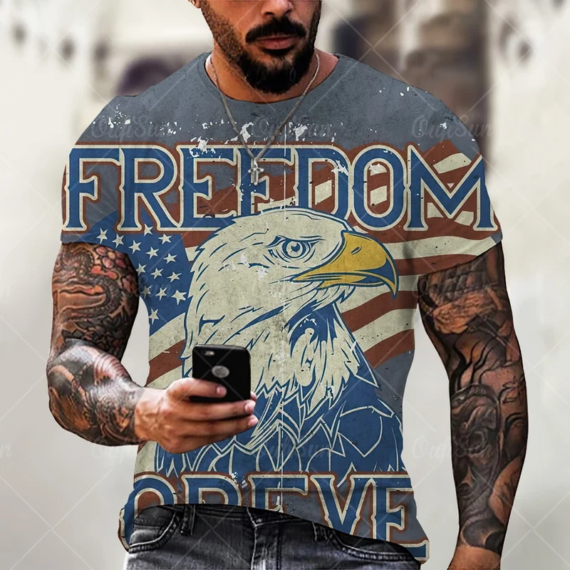 Herren Route 66 3D T-Shirt Rundhals Unisex Sommer Streetwear Men