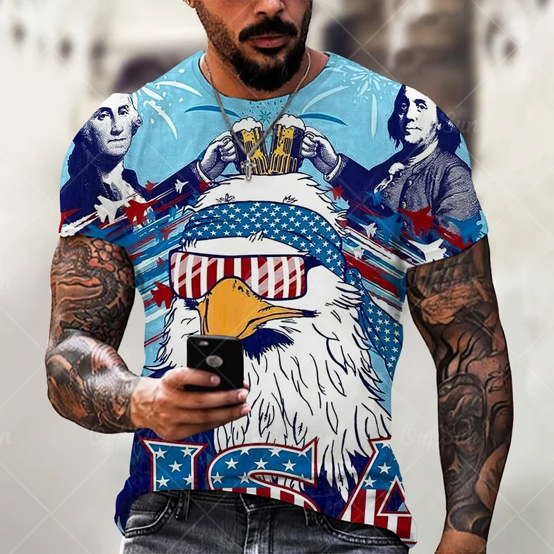Herren Route 66 3D T-Shirt Rundhals Unisex Sommer Streetwear Men